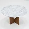 Soffbord Ø80cm Valnöt/Vit Marmor - André