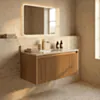 Badrumskommod Ek 80cm Beige Marmor - Båstad