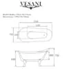 Badkar 170cm Vit Tassar Krom - The Classic