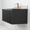 Badrumskommod Svart 100cm Beige Marmor - Båstad