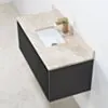 Badrumskommod Svart 100cm Beige Marmor - Båstad