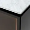 Badrumskommod Svart Valnöt 80cm Vit Marmor - Dallas