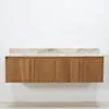 Dubbelkommod Ek 150cm Beige Marmor - Båstad