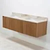 Dubbelkommod Ek 150cm Beige Marmor - Båstad