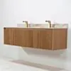 Dubbelkommod Ek 150cm Beige Marmor - Båstad