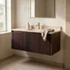 Badrumskommod Valnöt 100cm Beige Marmor - Båstad