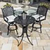 Bargrupp Utomhus Svart Aluminium 2 stolar - Salerno Ø76cm