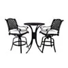 Bargrupp Utomhus Svart Aluminium 2 stolar - Salerno Ø76cm