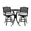 Bargrupp Utomhus Svart Aluminium 2 stolar - Salerno Ø76cm