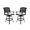 Bargrupp Utomhus Svart Aluminium 2 stolar - Salerno Ø76cm