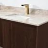 Dubbelkommod Valnöt 150cm Beige Marmor - Båstad
