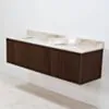 Dubbelkommod Valnöt 150cm Beige Marmor - Båstad