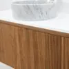 Badrumskommod Ek 100cm Vit Ovanpåliggande Handfat Marmor - Båstad