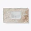 Badrumskommod Svart Valnöt 80cm Beige Marmor - Dallas
