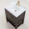 Kommod Badrum 60cm Brun Utah - Vit Marmor