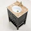 Kommod Badrum 60cm Svart Utah - Beige Marmor