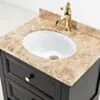 Kommod Badrum 60cm Svart Utah - Beige Marmor
