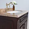 Kommod Badrum 80cm Nashville Mörkbrun - Beige Marmor