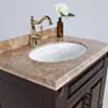 Kommod Badrum 80cm Nashville Mörkbrun - Beige Marmor