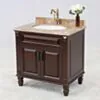 Kommod Badrum 80cm Nashville Mörkbrun - Beige Marmor