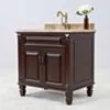 Kommod Badrum 80cm Nashville Mörkbrun - Beige Marmor