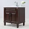 Kommod Badrum 80cm Nashville Mörkbrun - Vit Marmor