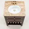 Kommod Badrum 60cm Brun Utah - Beige Marmor