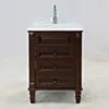 Kommod Badrum 60cm Nashville Mörkbrun - Vit Marmor