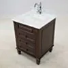 Kommod Badrum 60cm Nashville Mörkbrun - Vit Marmor
