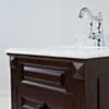 Kommod Badrum 60cm Nashville Mörkbrun - Vit Marmor