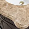 Kommod Badrum 80cm Ottawa Mörkbrun - Beige Marmor
