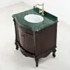 Kommod Badrum 80cm Ottawa Mörkbrun - Grön Marmor