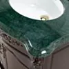 Kommod Badrum 80cm Ottawa Mörkbrun - Grön Marmor