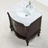 Kommod Badrum 80cm Ottawa Mörkbrun - Vit Marmor