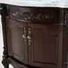 Kommod Badrum 80cm Ottawa Mörkbrun - Vit Marmor