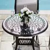 Caféset 4 Stolar Svart Aluminium - Amalfi Ø90cm