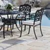 Caféset 4 Stolar Svart Aluminium - Toscana Ø90cm
