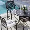 Caféset 4 Stolar Svart Aluminium - Toscana Ø90cm