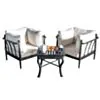 Loungeset Svart Aluminium 2-pers - Capri