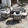 Loungesoffa Svart Aluminium Capri 3-sits