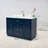 Kommod Badrum 120cm Colorado Marinblå - Vit Marmor