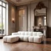 Divansoffa Vänster Vit Boucle 302cm - Paris