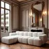 Divansoffa Vänster Vit Boucle 302cm - Paris