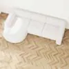 Divansoffa 294cm Vänster Vit Boucle - Bel Air