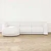 Divansoffa 294cm Vänster Vit Boucle - Bel Air