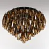 Kristallplafond Ø63xH48cm Krom/Cognac - Catania
