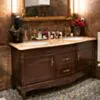 Dubbelhandfat Kommod 160cm Ottawa Mörkbrun - Beige Marmor