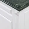 Dubbelhandfat Kommod 160cm Nashville Vit - Grön Marmor