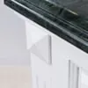 Dubbelhandfat Kommod 160cm Nashville Vit - Grön Marmor
