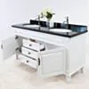 Dubbelhandfat Kommod 160cm Nashville Vit - Svart Granit
